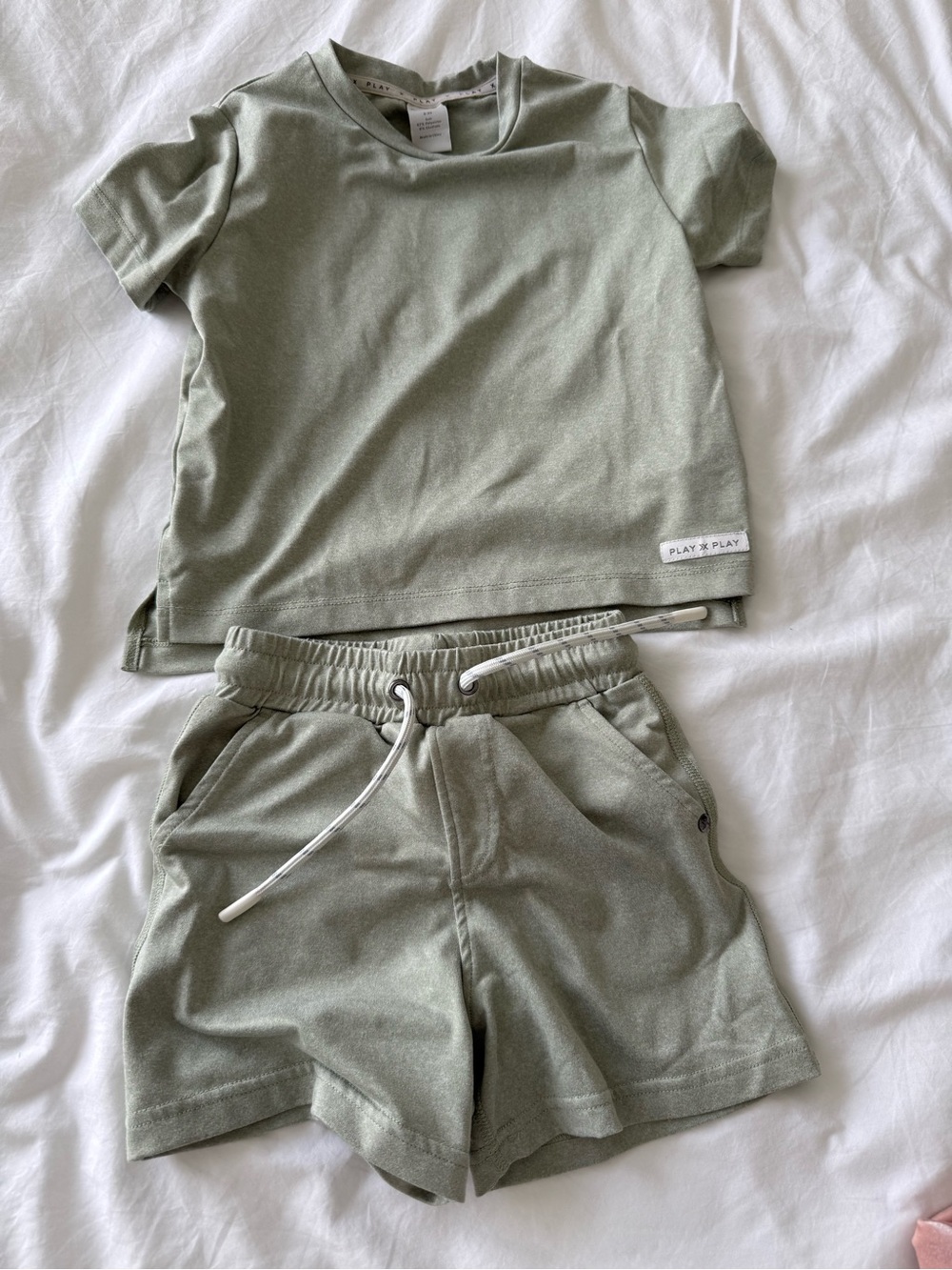 Sage Green Kids Drawstring Set - Size 2T/3T